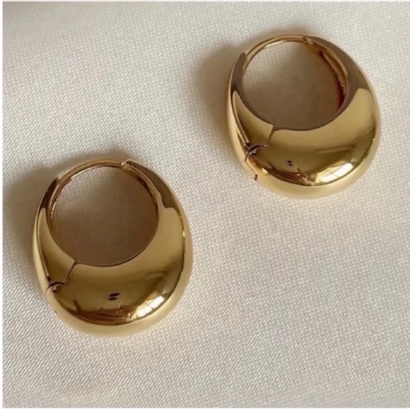 Anthropologie Jewelry - NWOT Gold French Huggie Earrings
